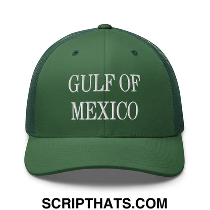 Gulf of Mexico Embroidered Mesh Trucker Hat Evergreen