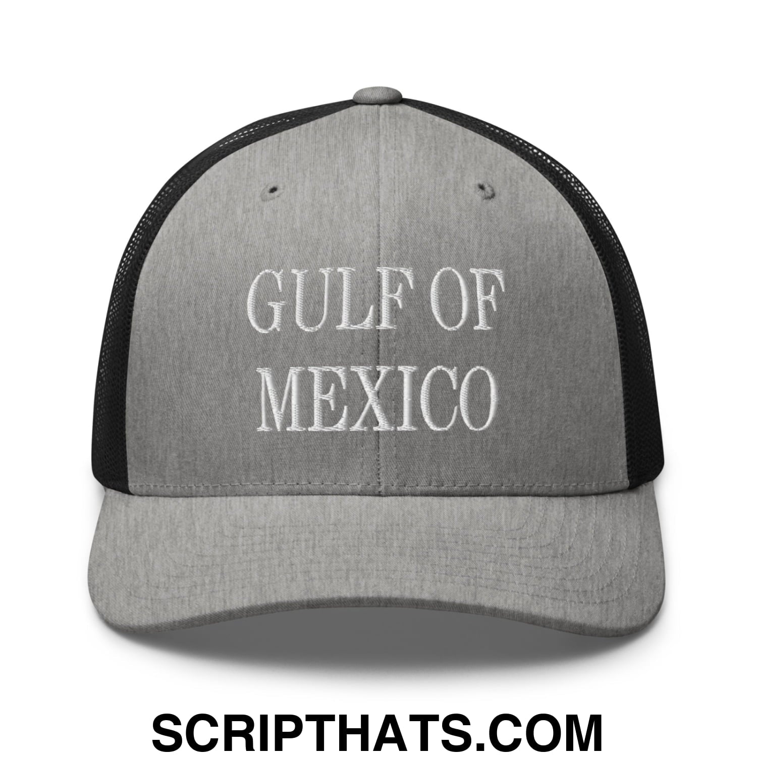 Gulf of Mexico Embroidered Mesh Trucker Hat Heather Black