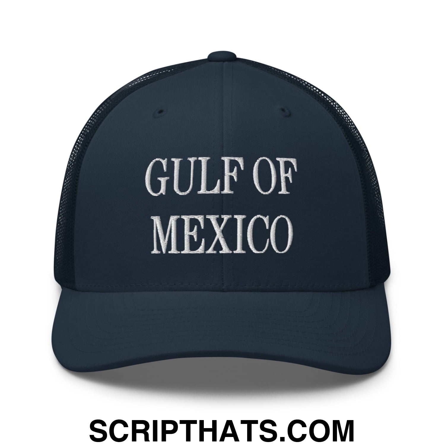 Gulf of Mexico Embroidered Mesh Trucker Hat Navy