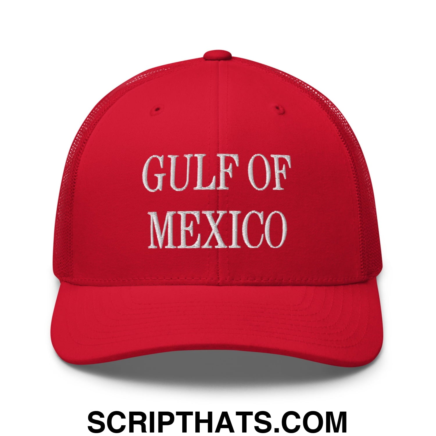 Gulf of Mexico Embroidered Mesh Trucker Hat Red