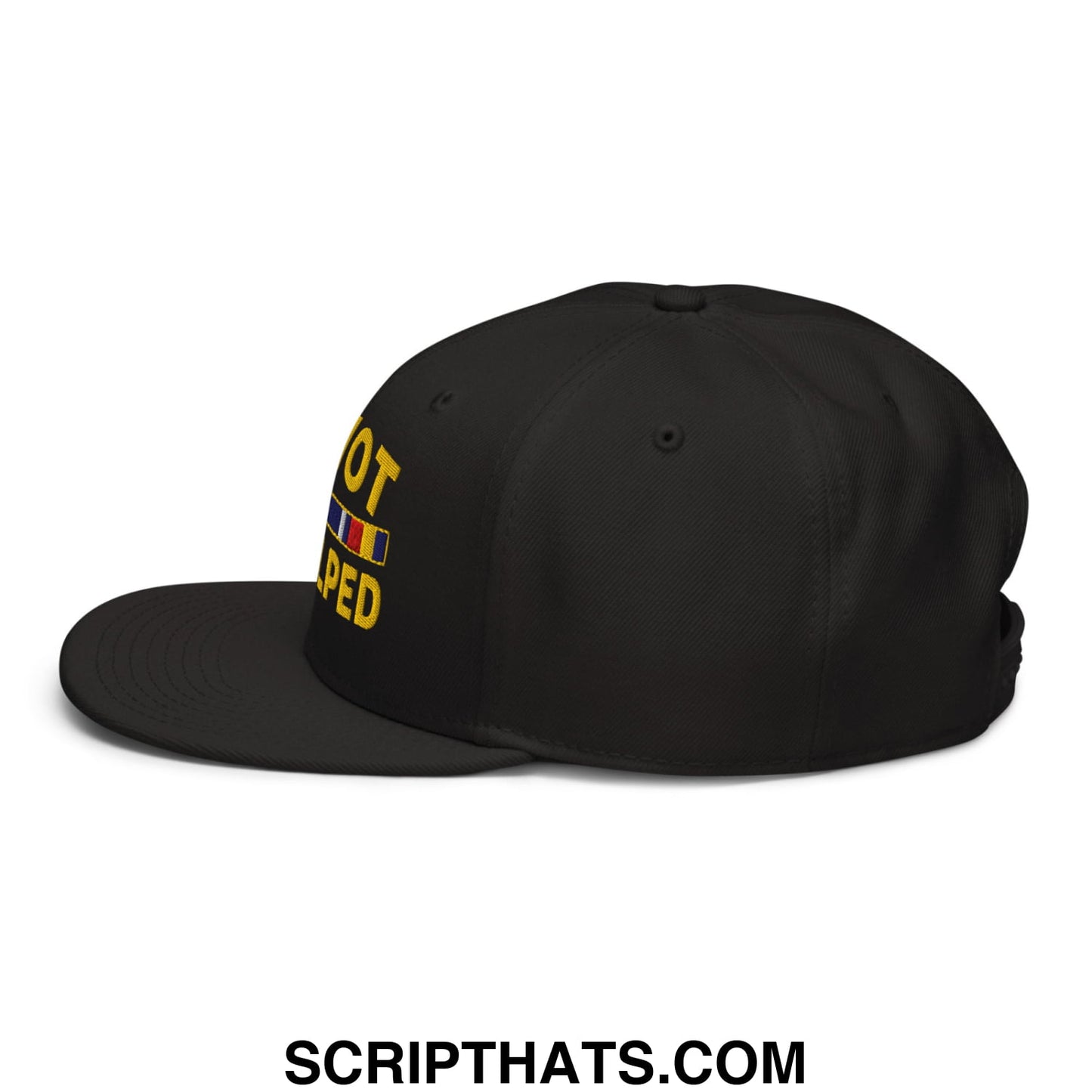 GWOT I Helped Embroidered Flat Brim Bill Snapback Hat Black