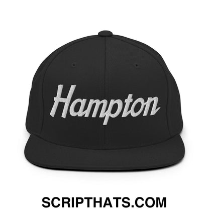 Hampton Script Snapback Hat Black