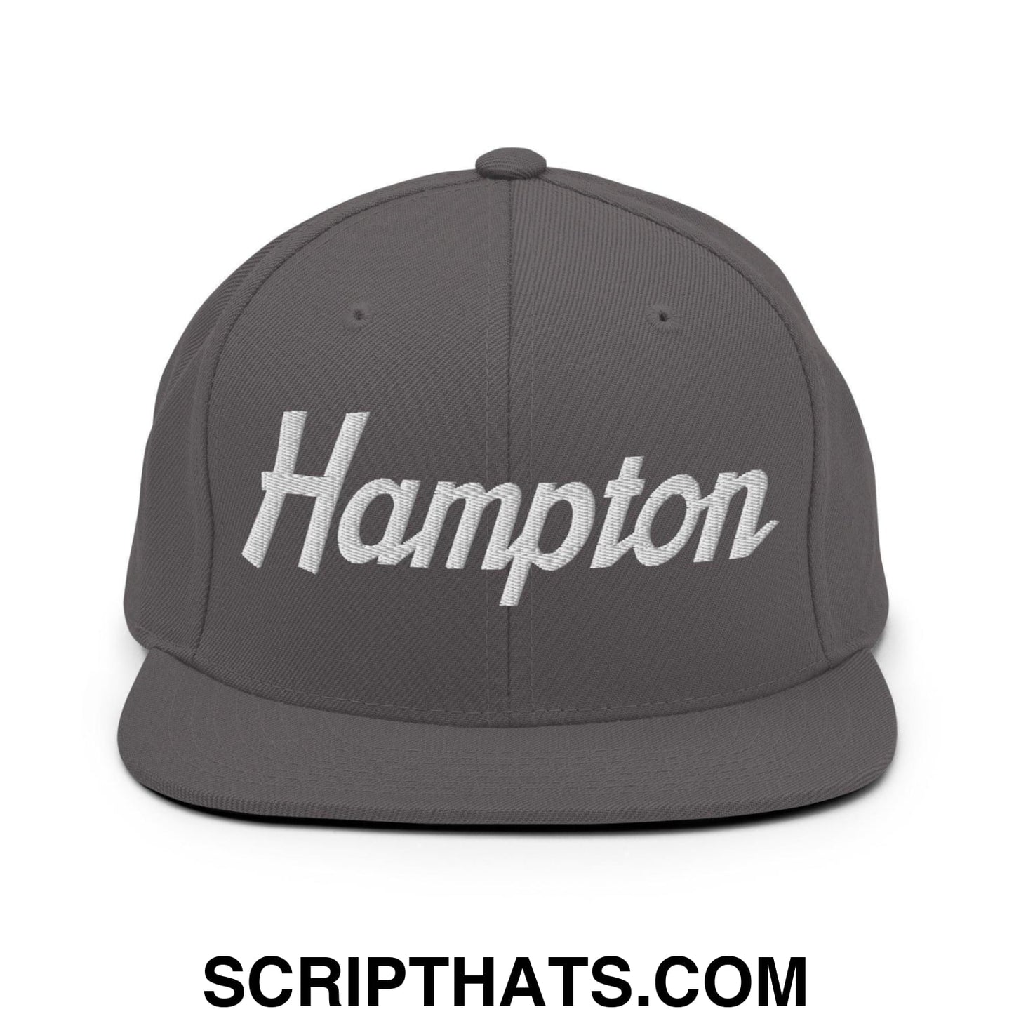 Hampton Script Snapback Hat Dark Grey