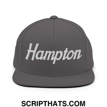 Hampton Script Snapback Hat Dark Grey
