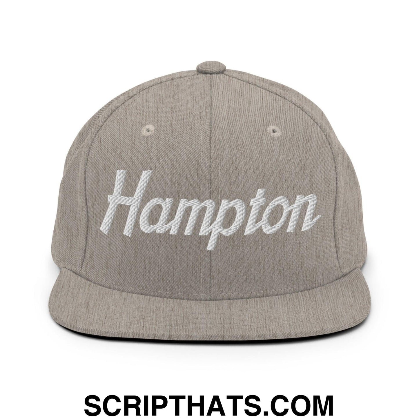 Hampton Script Snapback Hat Heather Grey