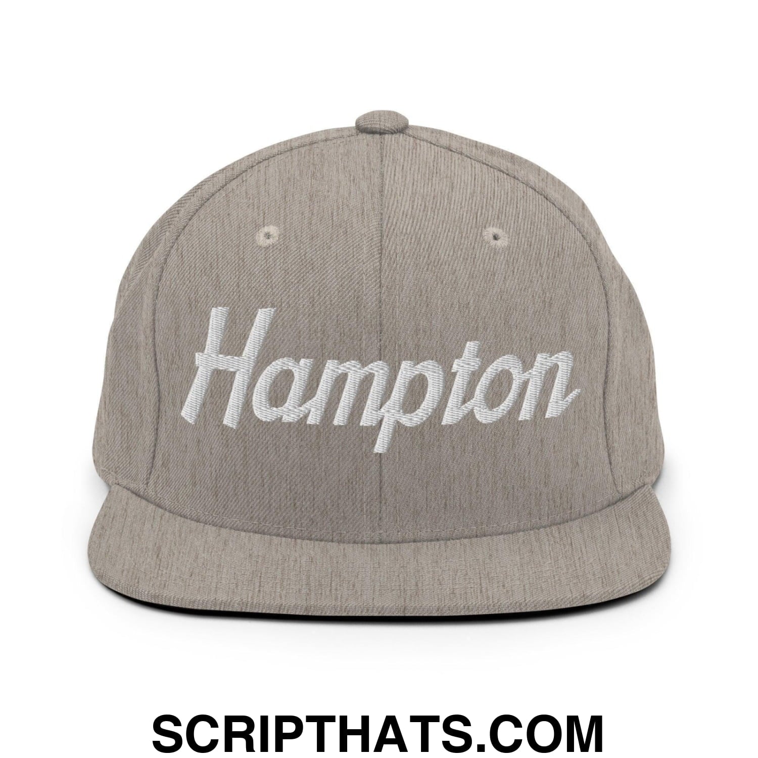 Hampton Script Snapback Hat Heather Grey
