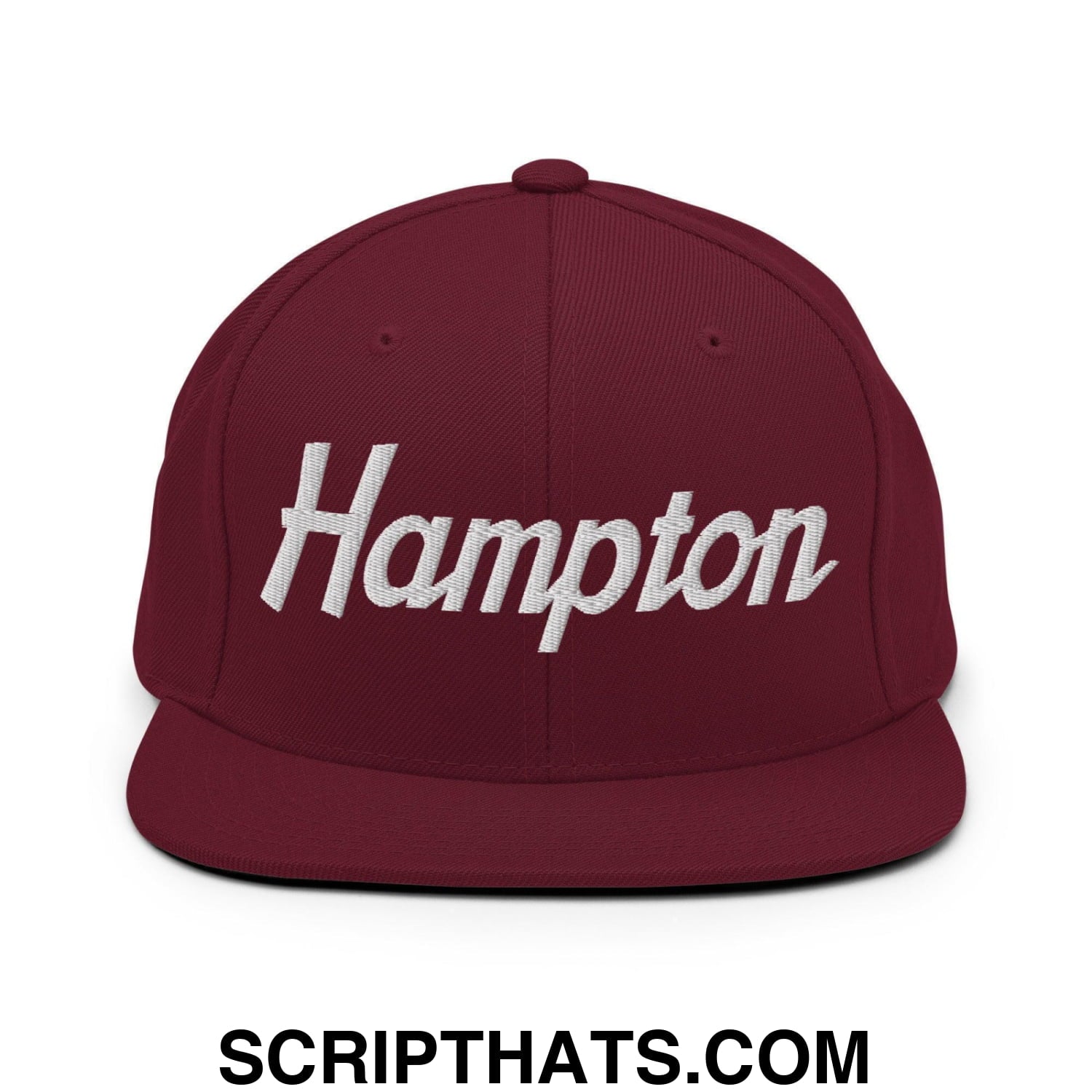 Hampton Script Snapback Hat Maroon