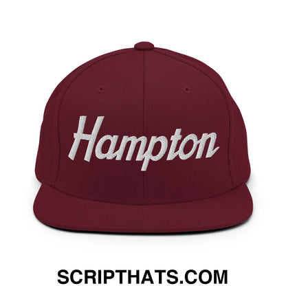 Hampton Script Snapback Hat Maroon