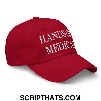 Hands Off Medicaid Embroidered Unstructured Dad Hat Cranberry