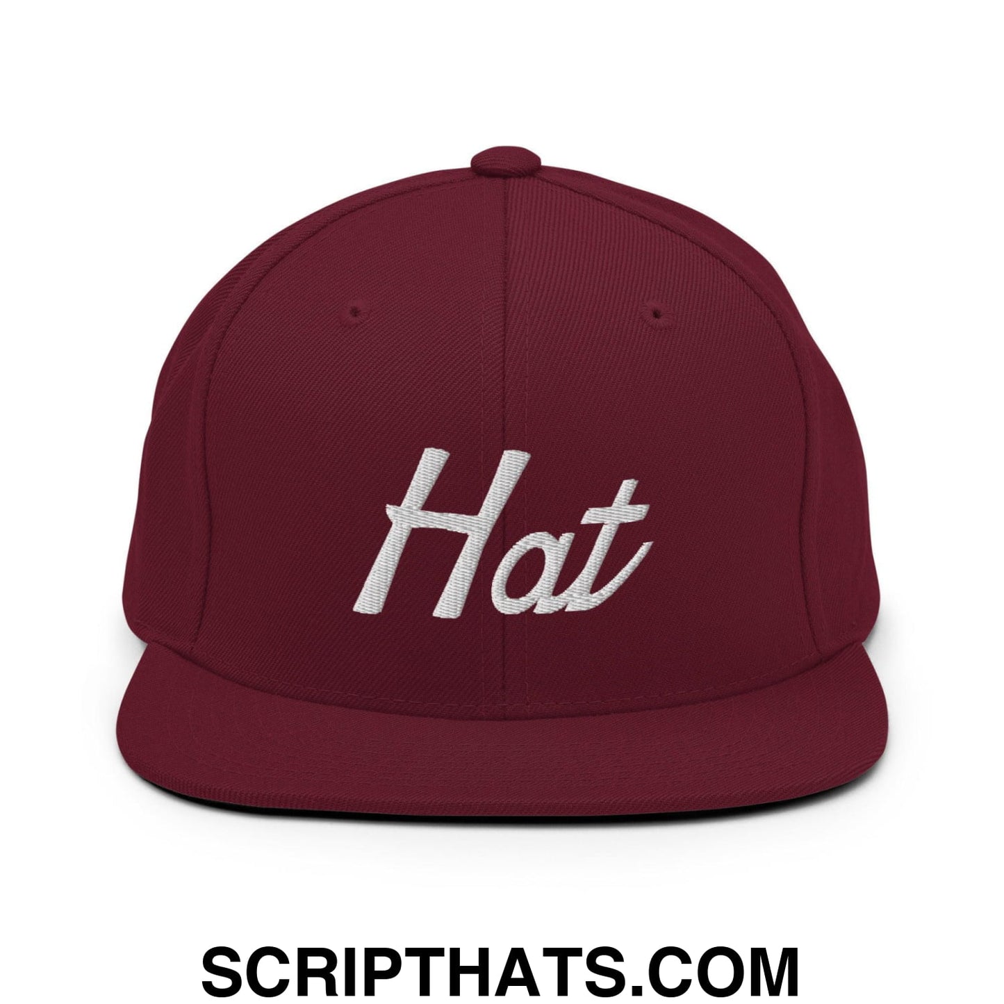 Hat Trick Soccer Hockey Vintage Sports Script Snapback Hat Maroon