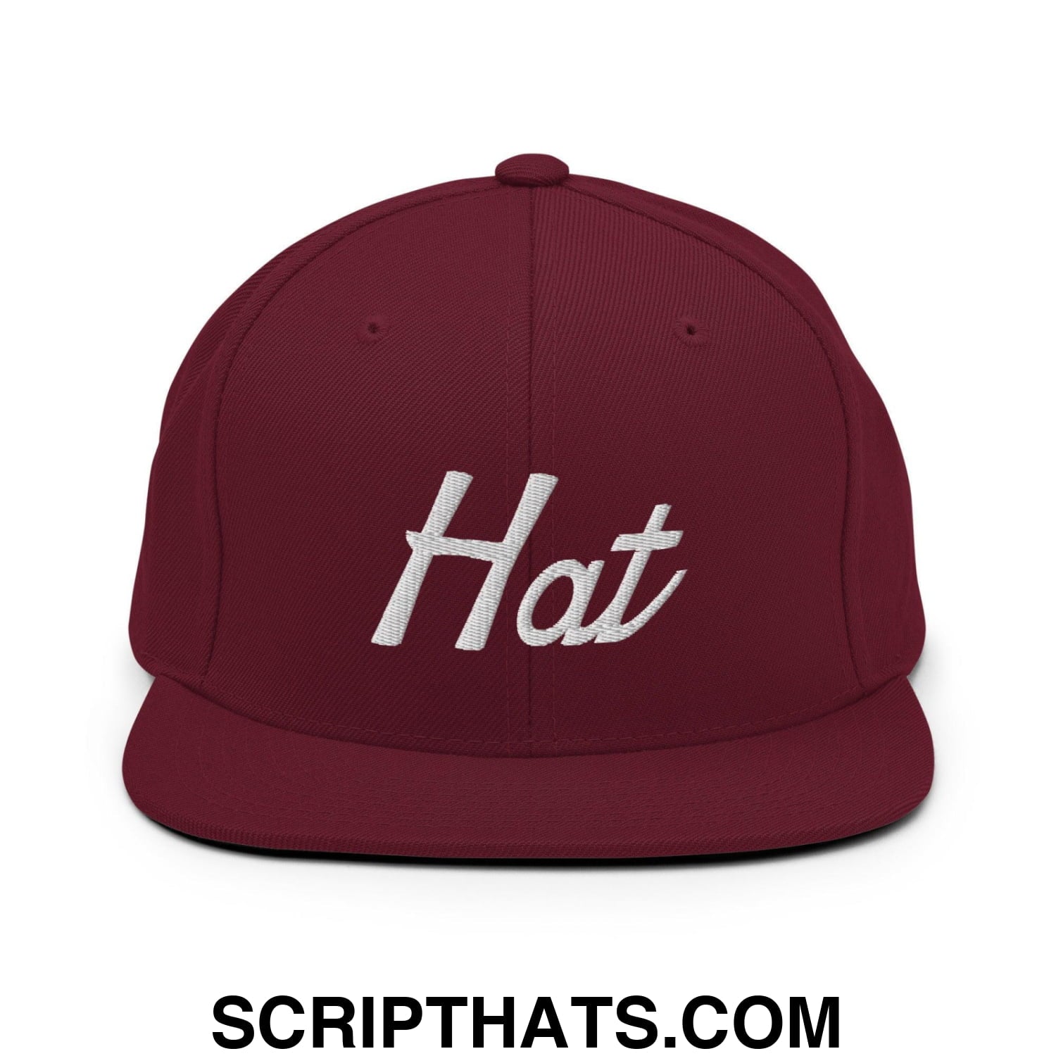 Hat Trick Soccer Hockey Vintage Sports Script Snapback Hat Maroon