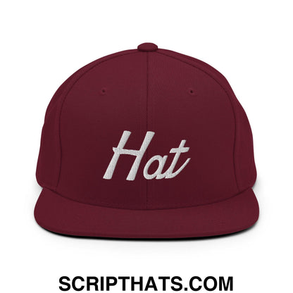 Hat Trick Soccer Hockey Vintage Sports Script Snapback Hat Maroon