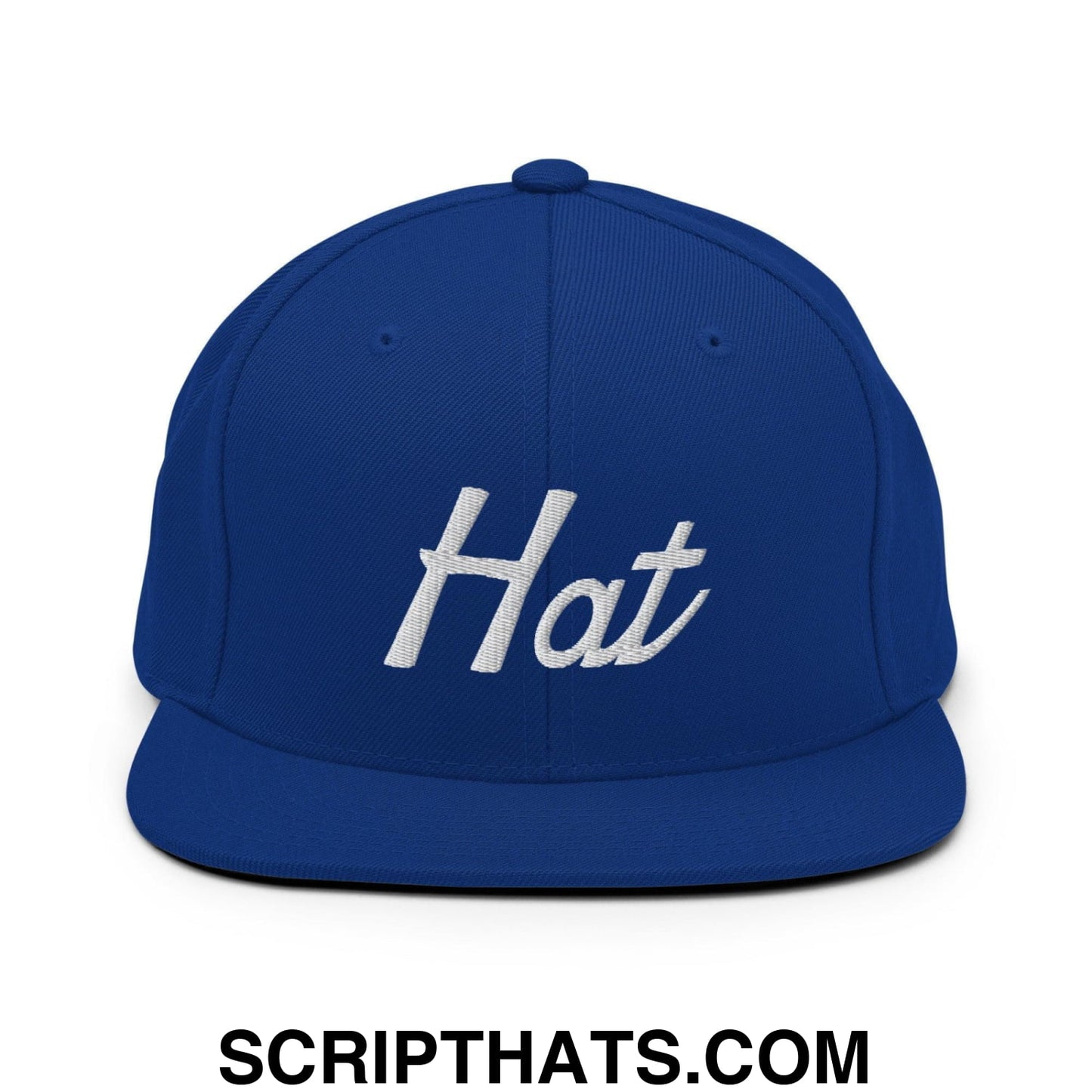 Hat Trick Soccer Hockey Vintage Sports Script Snapback Hat Royal Blue