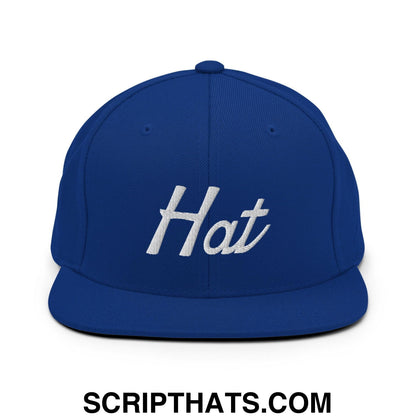 Hat Trick Soccer Hockey Vintage Sports Script Snapback Hat Royal Blue