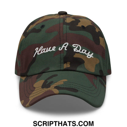 Have A Day Golf Dad Hat Green Camo