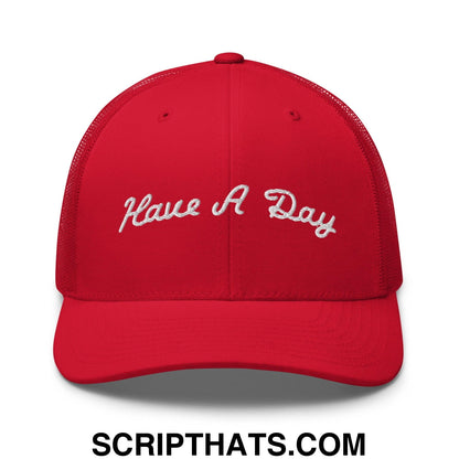 Have A Day Golf Retro Trucker Hat Red