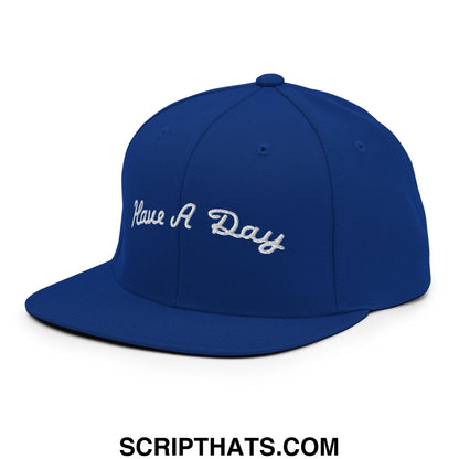 Have a Day Golf Snapback Hat Royal Blue