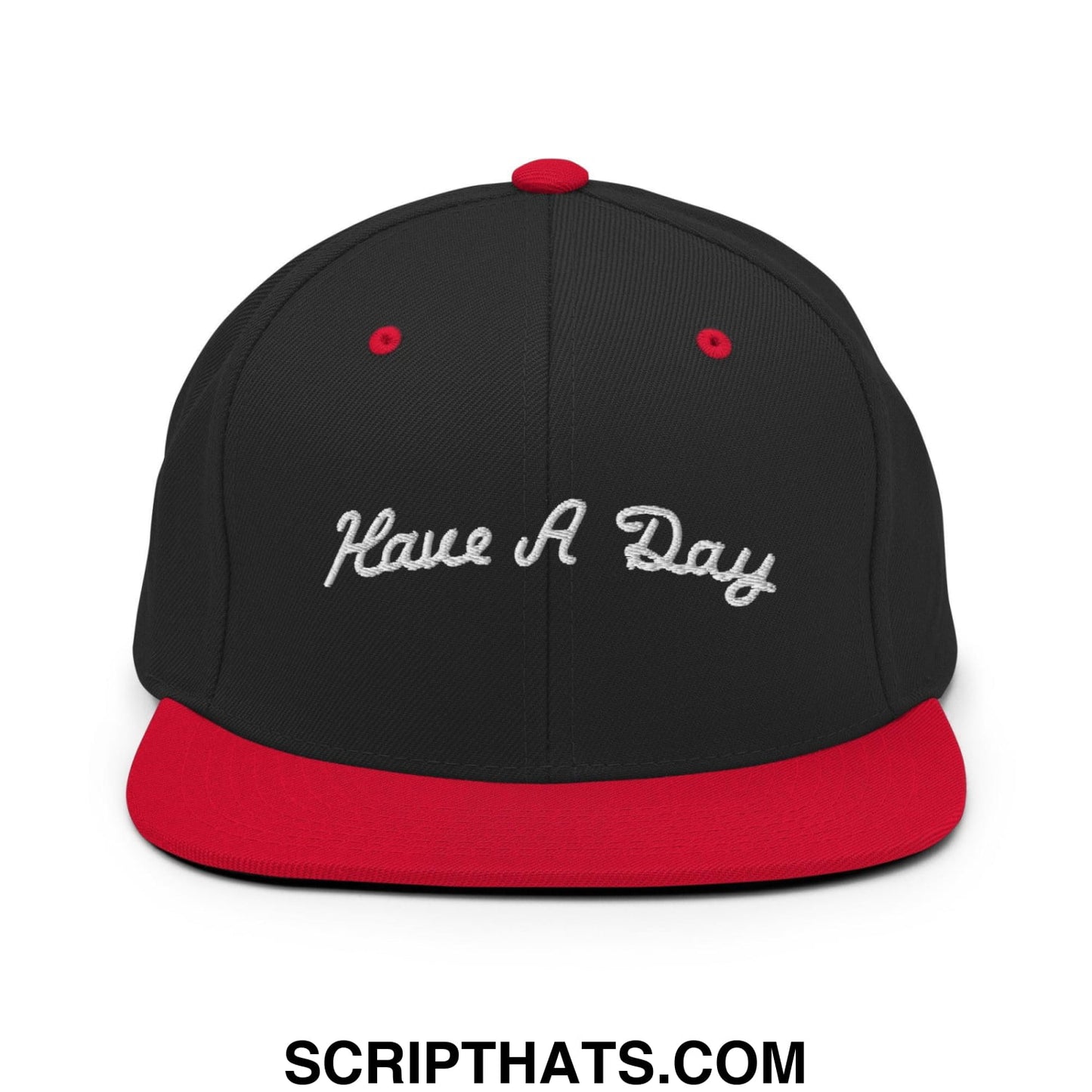 Have a Day Golf Snapback Hat Black Red