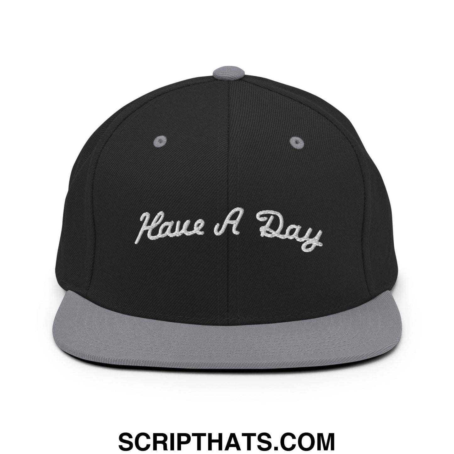Have a Day Golf Snapback Hat Black Silver