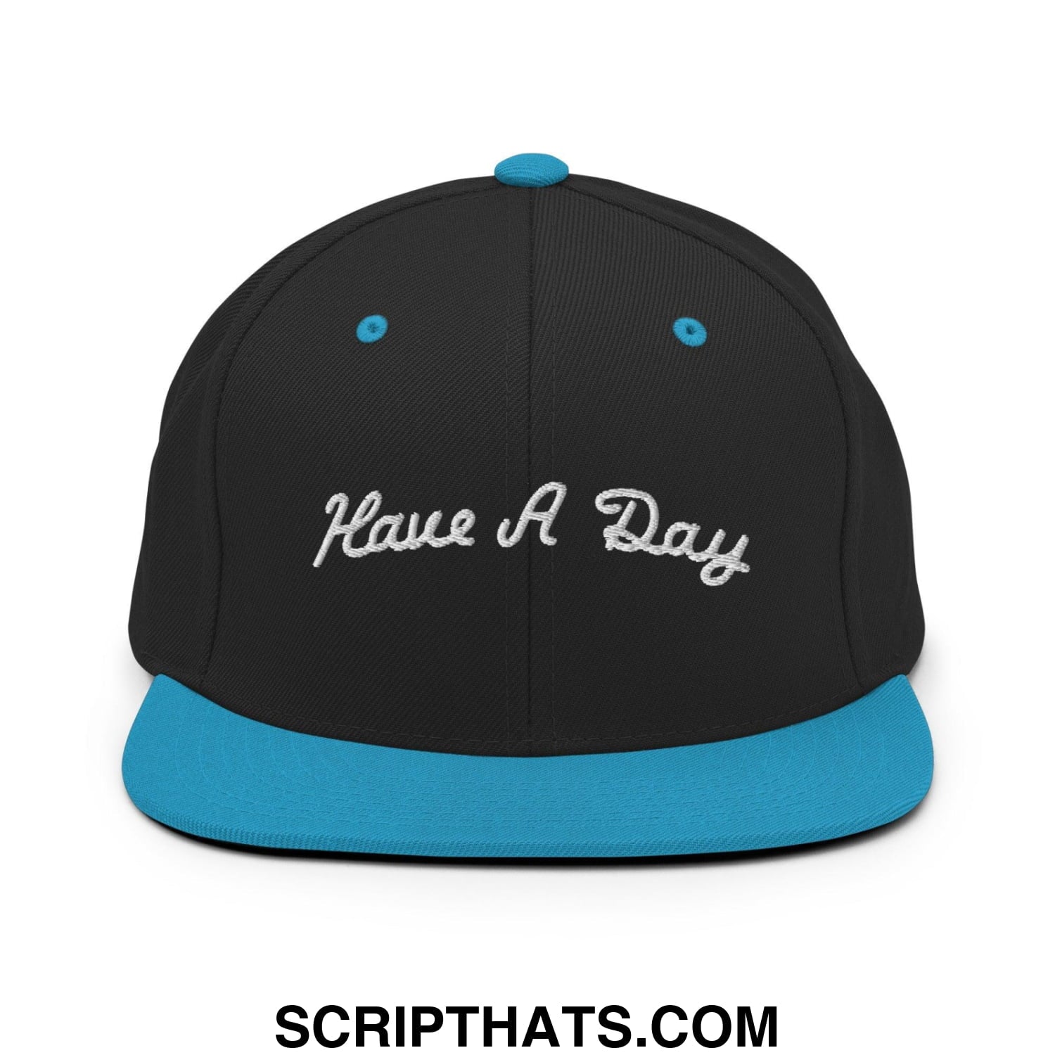Have a Day Golf Snapback Hat Black Teal
