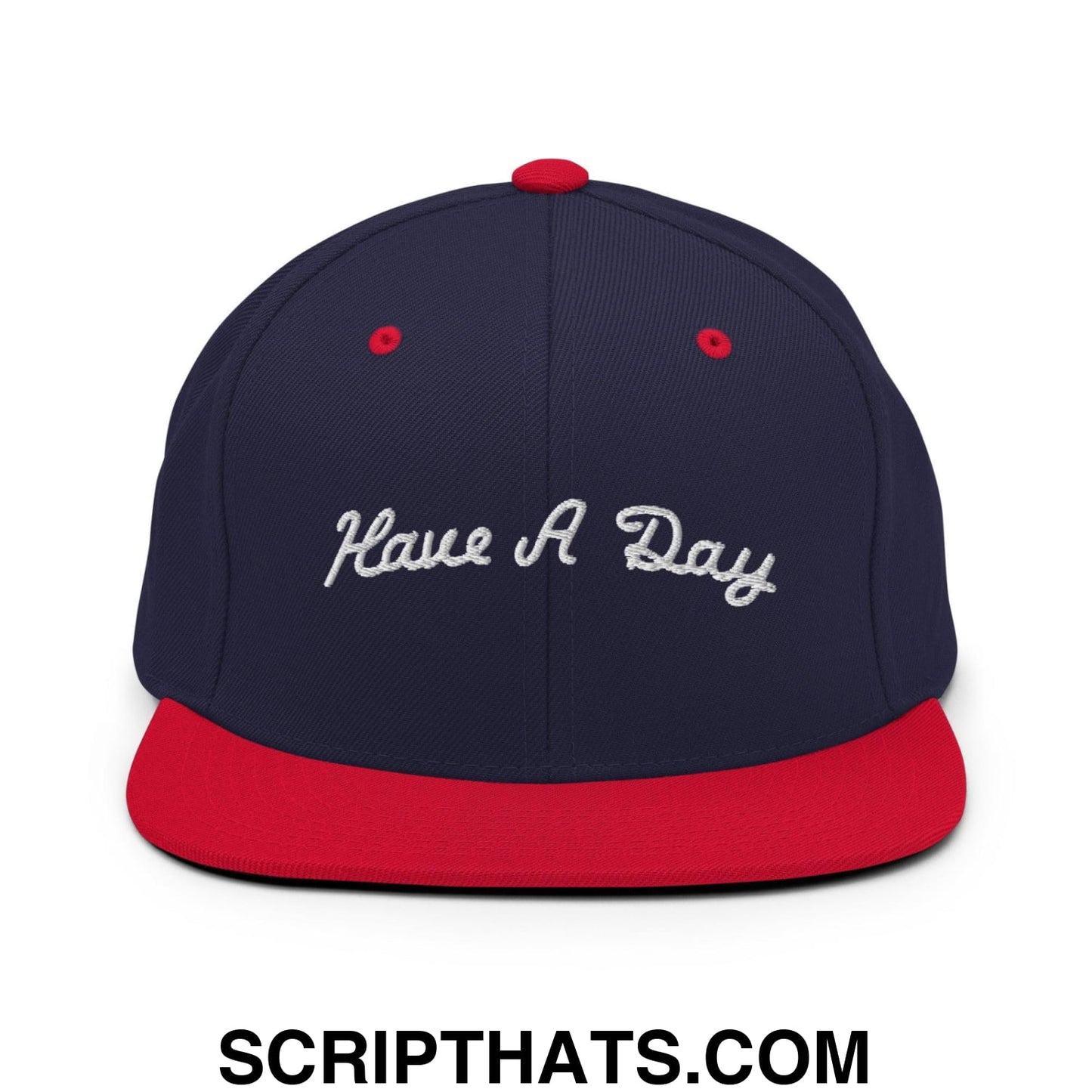 Have a Day Golf Snapback Hat Navy Red