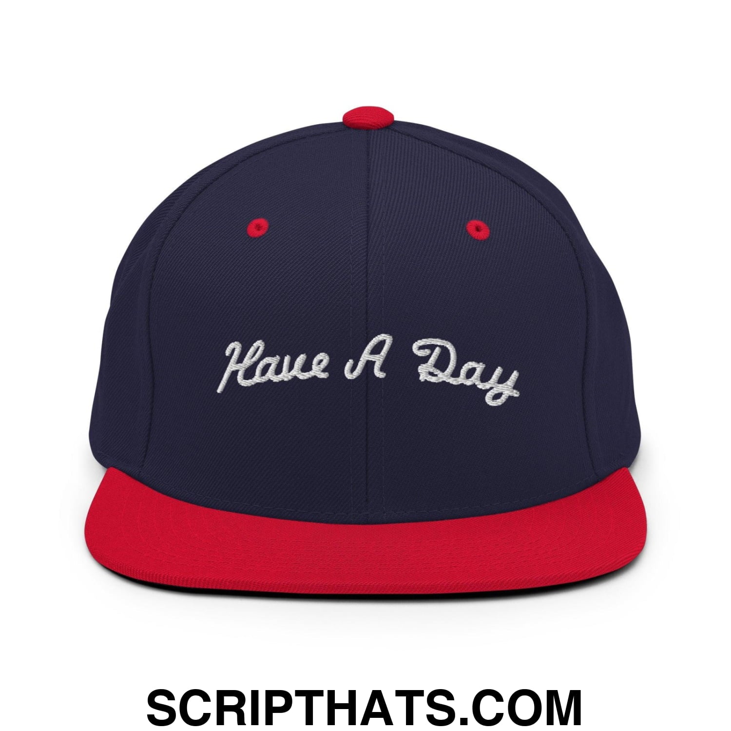 Have a Day Golf Snapback Hat Navy Red