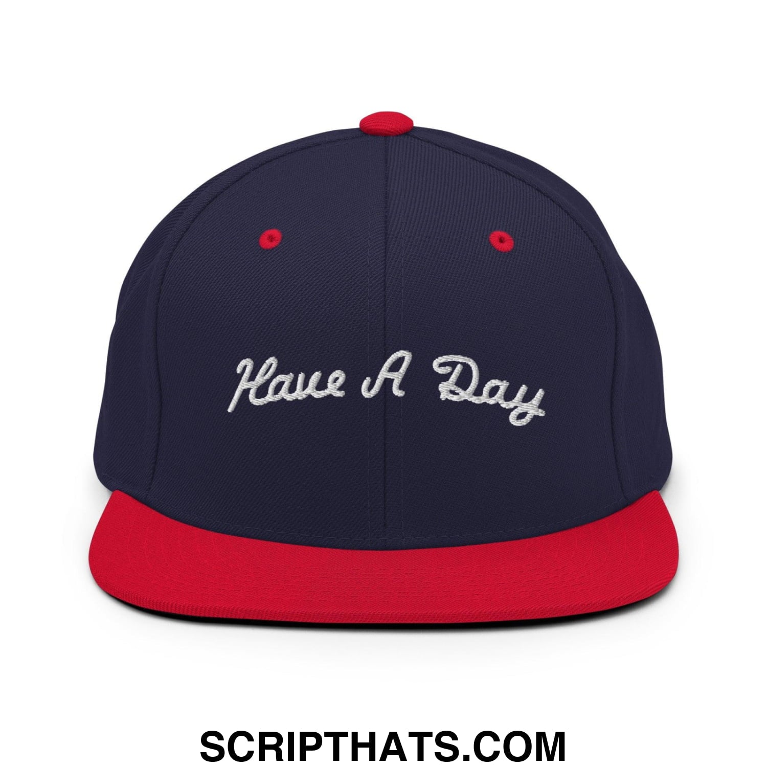 Have a Day Golf Snapback Hat Navy Red