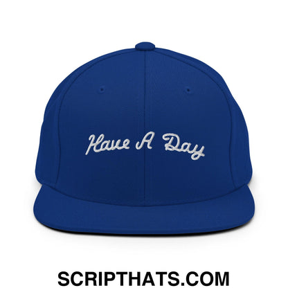 Have a Day Golf Snapback Hat Royal Blue