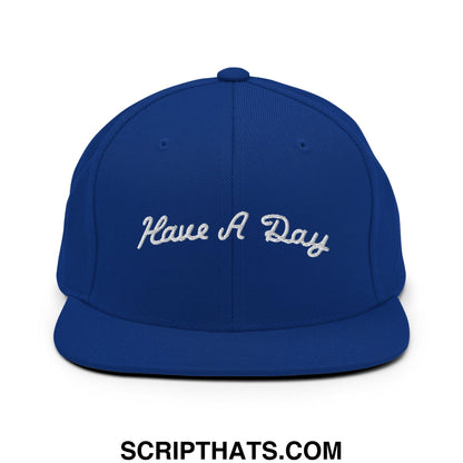 Have a Day Golf Snapback Hat Royal Blue