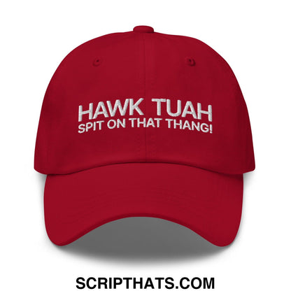 Hawk Tuah Spit on that Thang Dad Hat Cranberry
