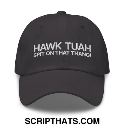 Hawk Tuah Spit on that Thang Dad Hat Dark Grey
