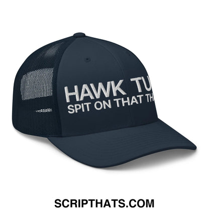 Hawk Tuah Spit on that Thang Retro Trucker Hat Navy