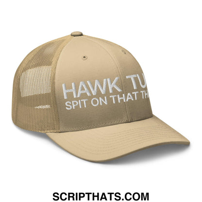 Hawk Tuah Spit on that Thang Retro Trucker Hat Khaki
