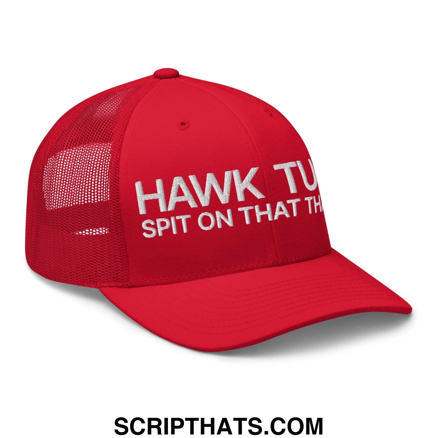 Hawk Tuah Spit on that Thang Retro Trucker Hat Red