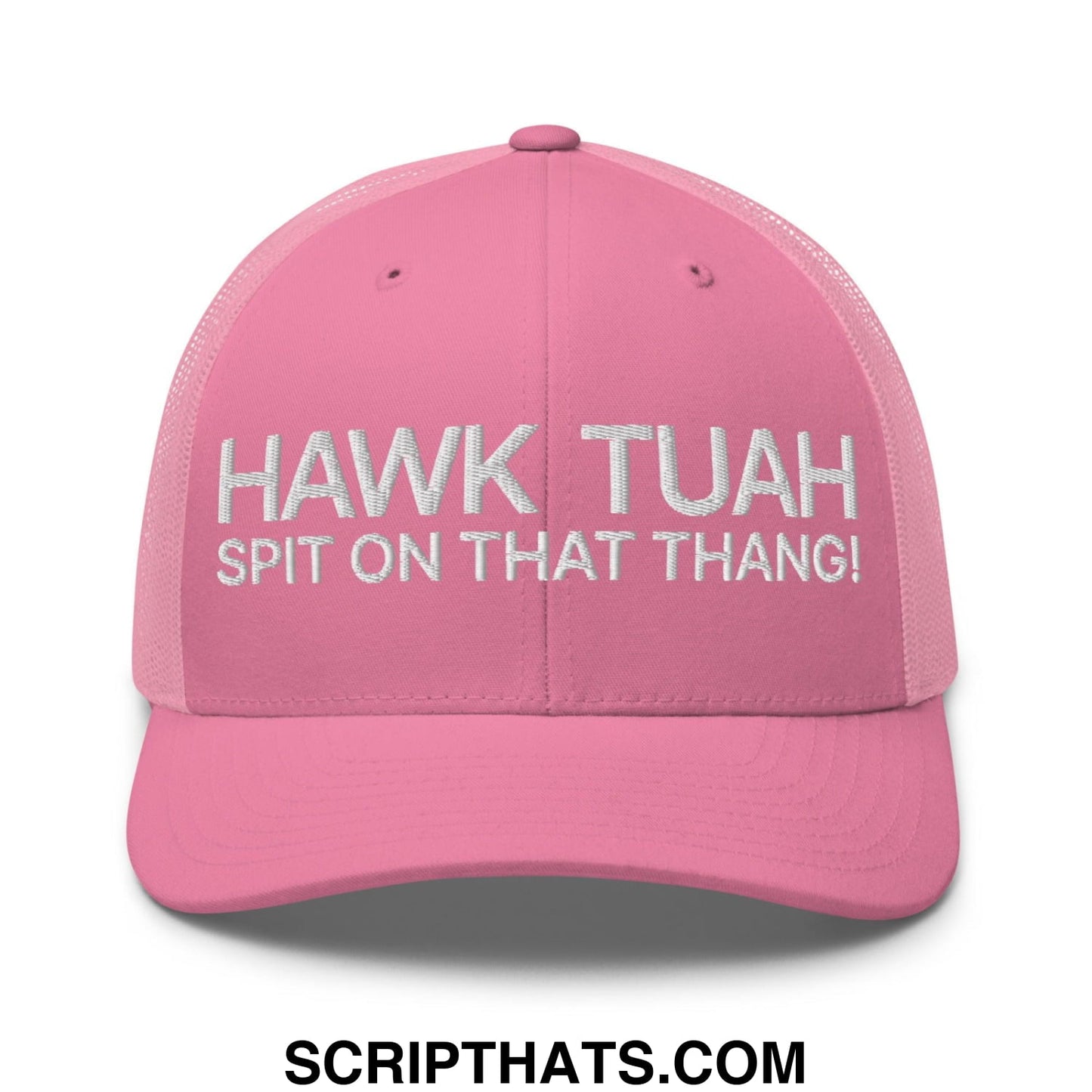 Hawk Tuah Spit on that Thang Retro Trucker Hat Pink