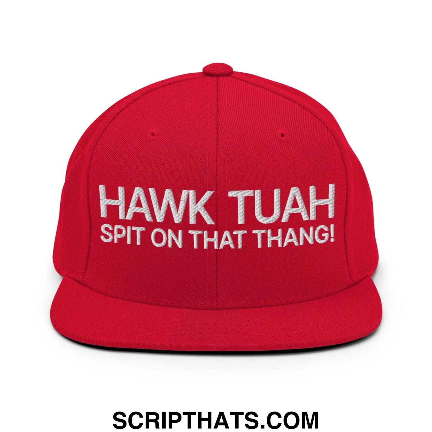 Hawk Tuah Spit on that Thang Snapback Hat Red