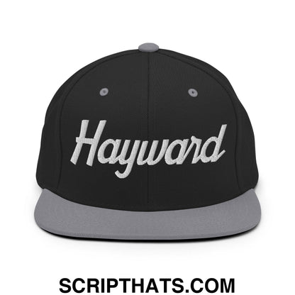 Hayward Script Snapback Hat Black Silver