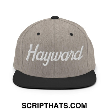 Hayward Script Snapback Hat Heather Black