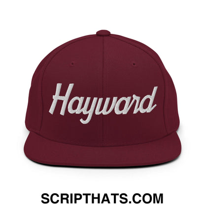Hayward Script Snapback Hat Maroon