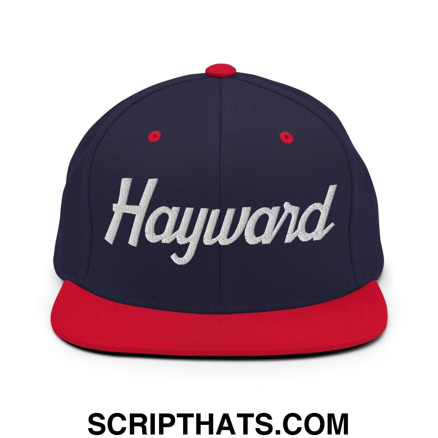 Hayward Script Snapback Hat Navy Red