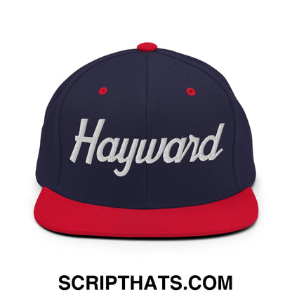 Hayward Script Snapback Hat Navy Red