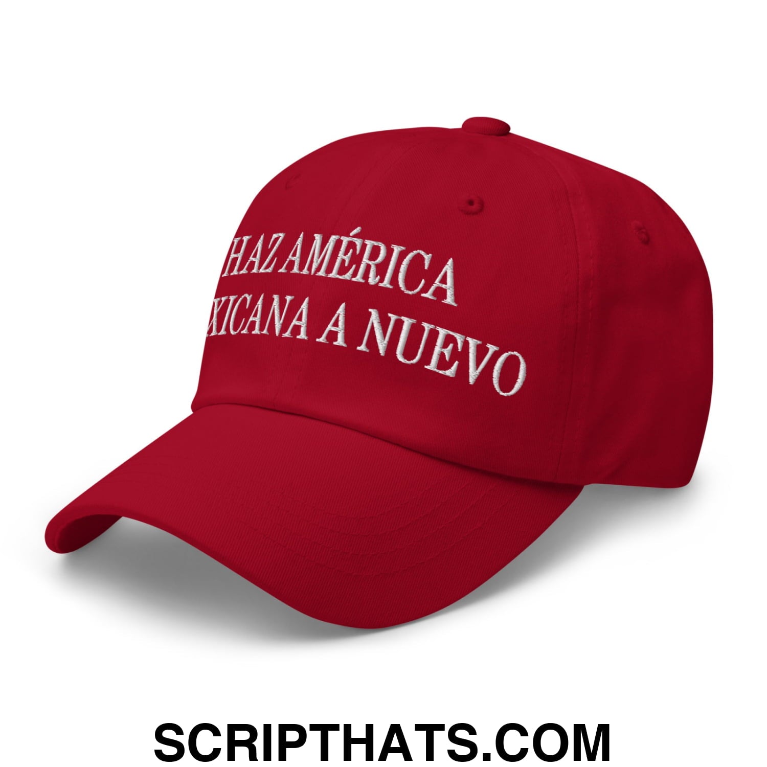 Haz América Mexicana A Nuevo Embroidered Dad Hat Cranberry
