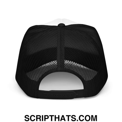 He Is Risen Jesus Easter Embroidered Foam Mesh Trucker Hat Black White Black