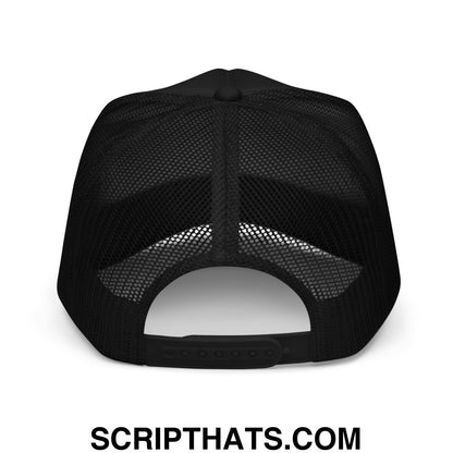 He Is Rizzen Jesus Easter Screenprinted Foam Mesh Trucker Hat Black