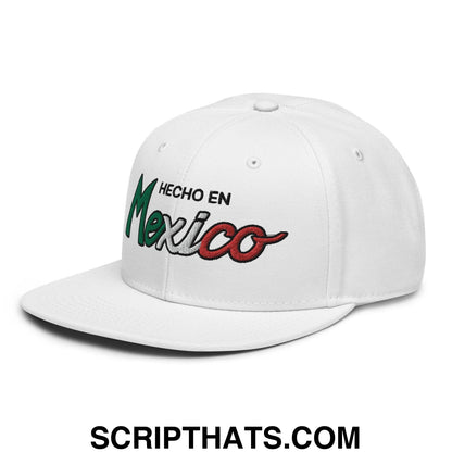 Hecho en Mexico III Script Snapback Hat White