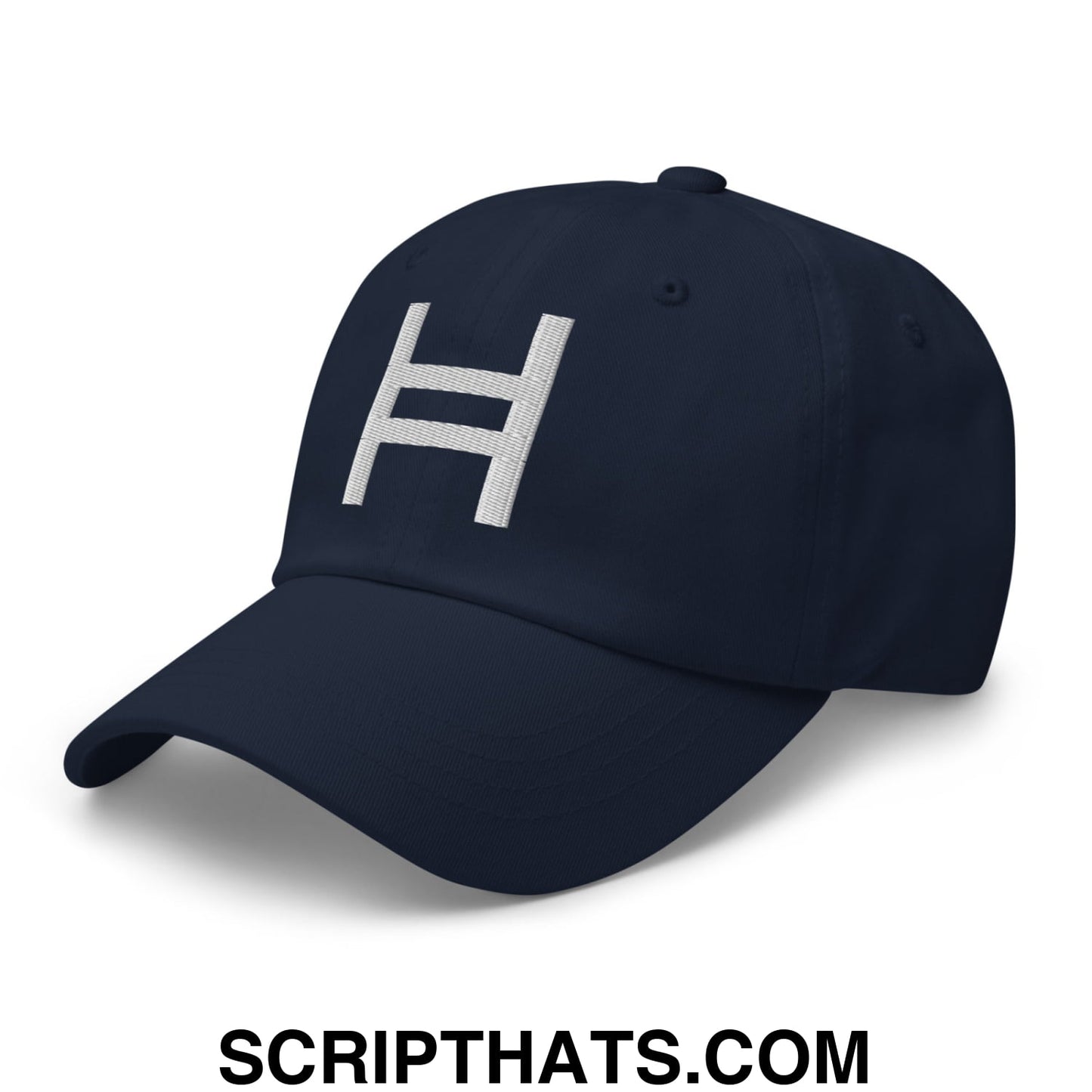 Hedera Hashgraph Crypto Embroidered Unstructured Dad Hat Navy