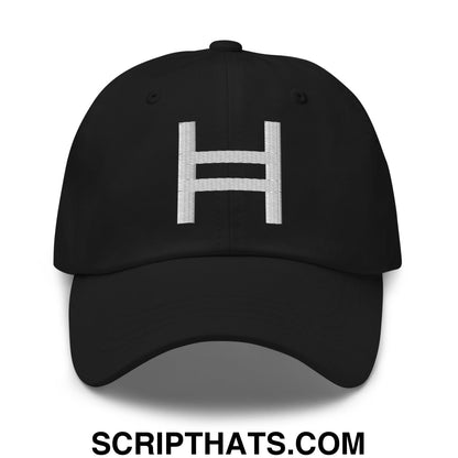 Hedera Hashgraph Crypto Embroidered Unstructured Dad Hat Black