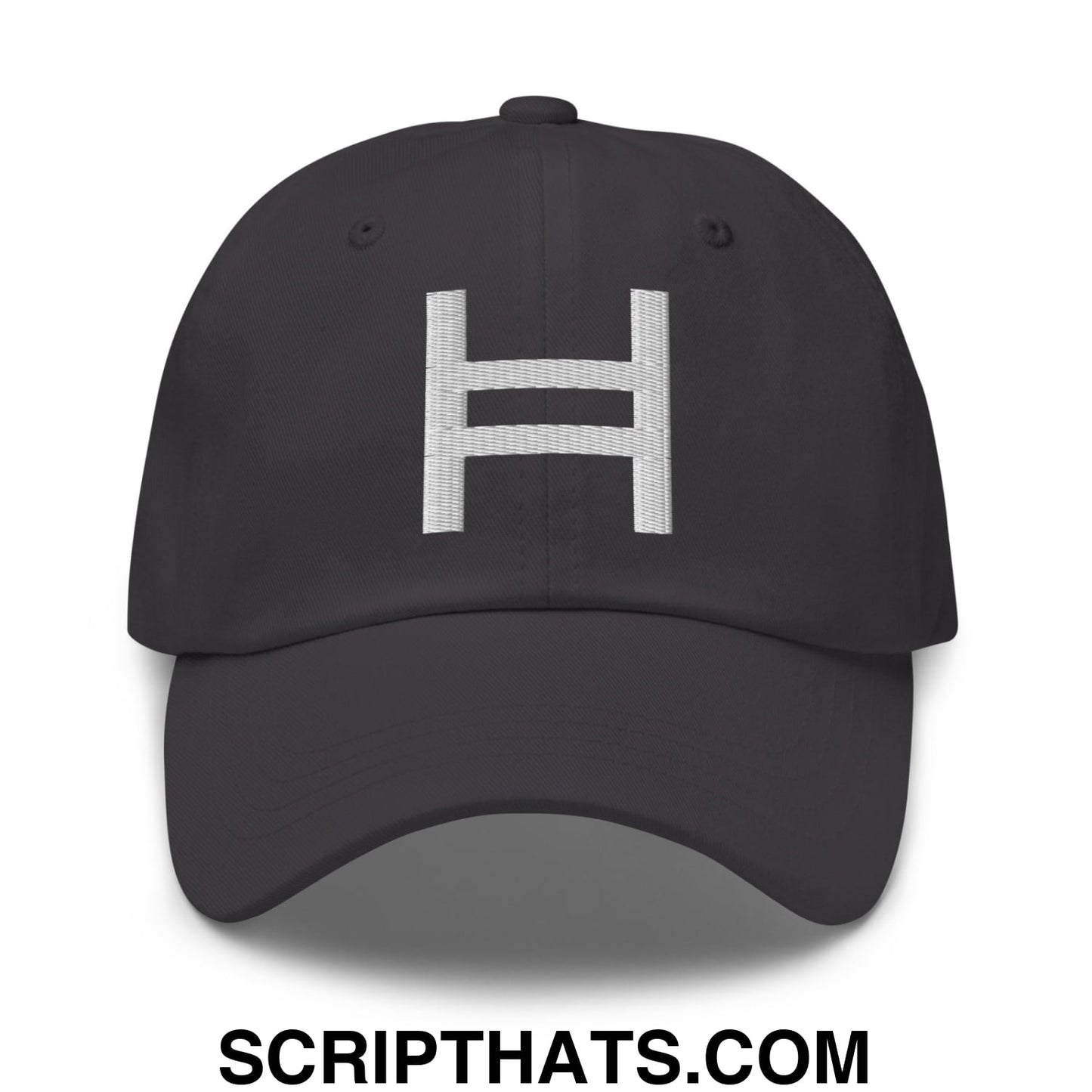 Hedera Hashgraph Crypto Embroidered Unstructured Dad Hat Dark Grey