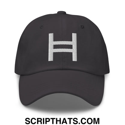 Hedera Hashgraph Crypto Embroidered Unstructured Dad Hat Dark Grey