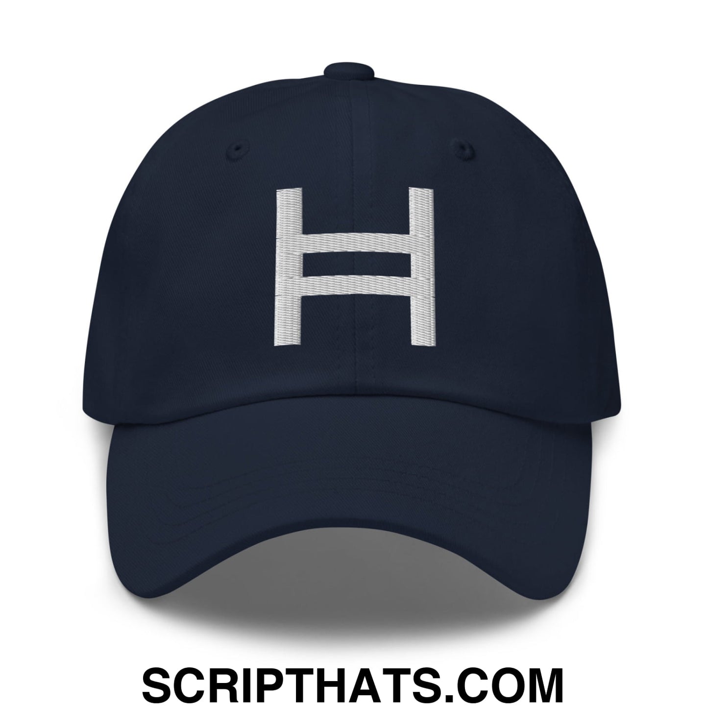 Hedera Hashgraph Crypto Embroidered Unstructured Dad Hat Navy